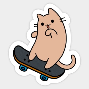 Cat and Skateboard Skateboarding Fun On Board Cat Skateboarder Sticker